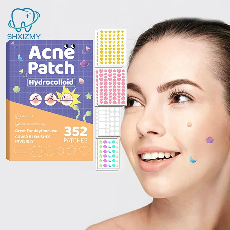 352-Pc Colorful Heart Pimple Patches – Invisible Acne Spot Stickers