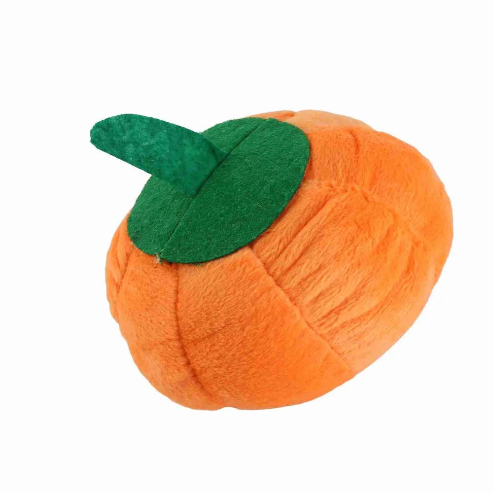 Pumpkin Squeaky Plush Dog Toy – Soft Interactive Pet Toy