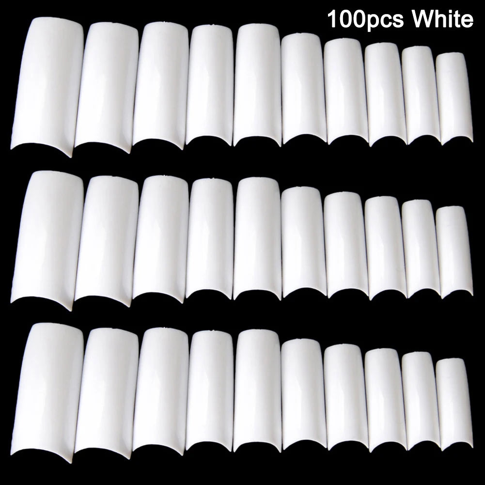 100/500pcs Clear Half French False Nail Tips – Acrylic UV Gel