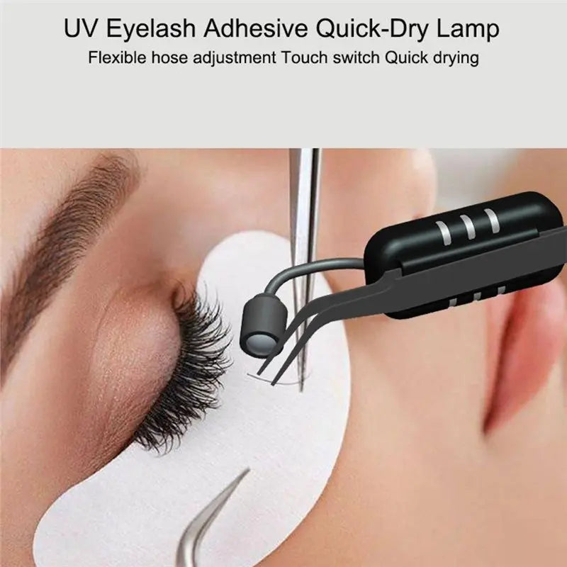 UV LED Eyelash Extension Curing Lamp & Tweezers Kit – EU Plug