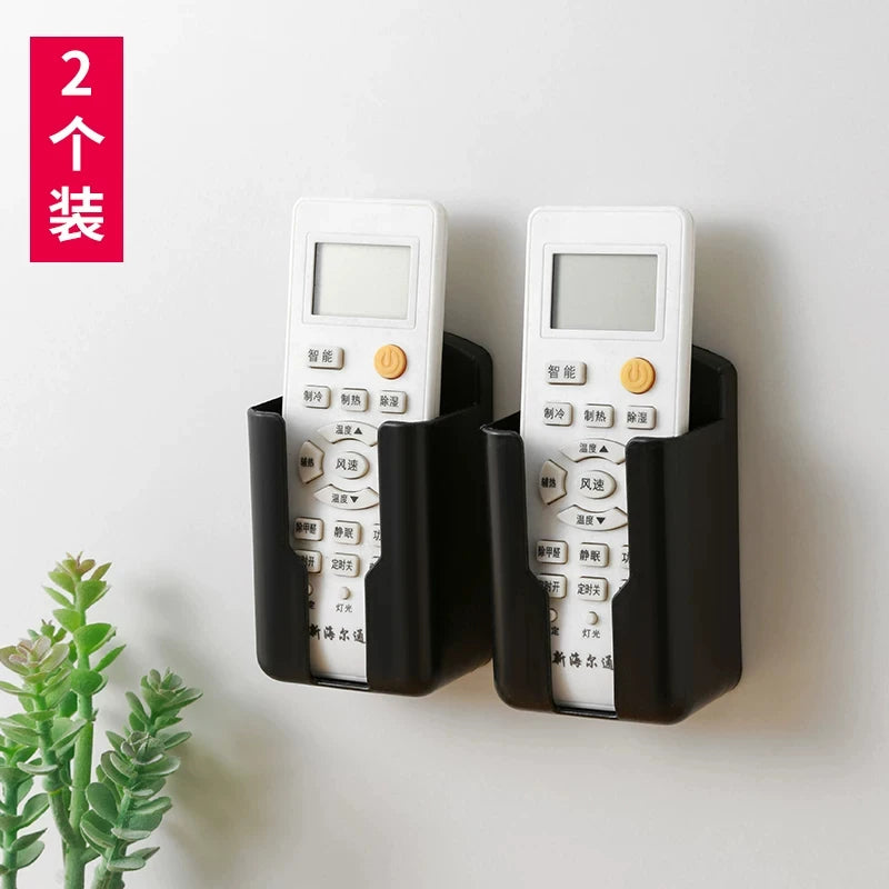 2-Pack No-Drill Wall Remote Control Holder – Adhesive Storage Box