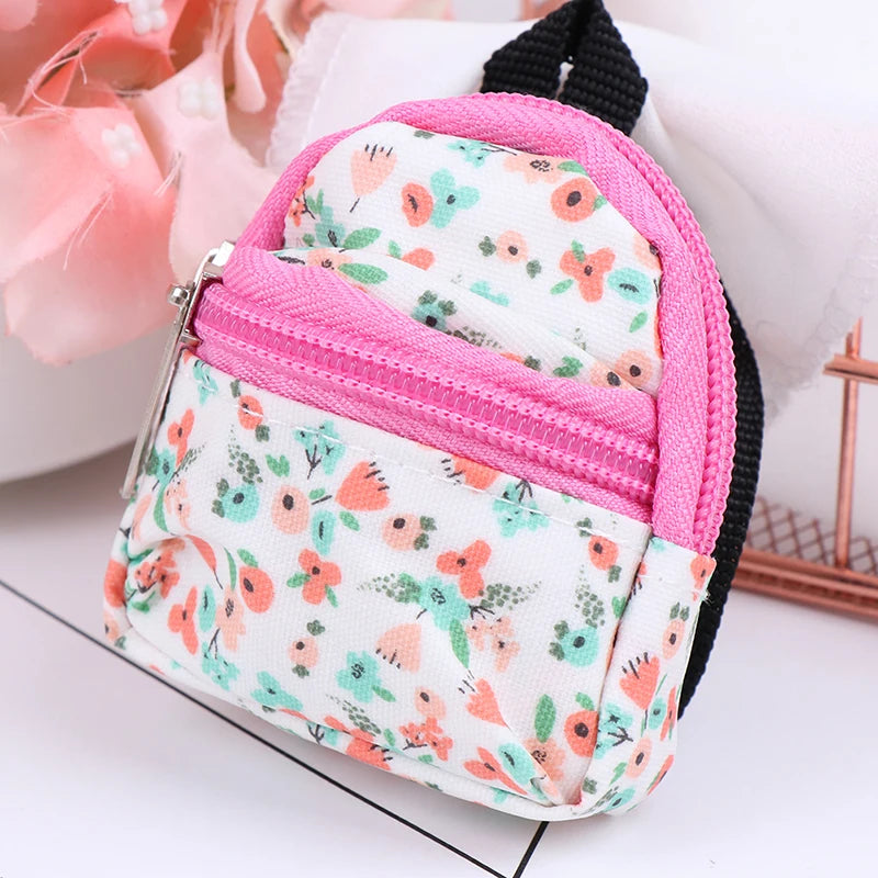 1:6 & 1:12 Dollhouse Miniature Flower Backpack Doll Accessory