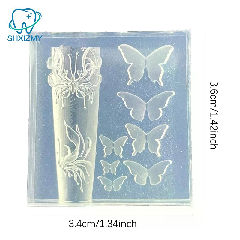 Butterfly Silicone Nail Art Carving Mold – DIY Manicure Stencil