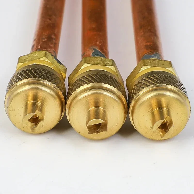 5-Pack Brass Refrigerant Charging One-Way Valve – AC Welding Type