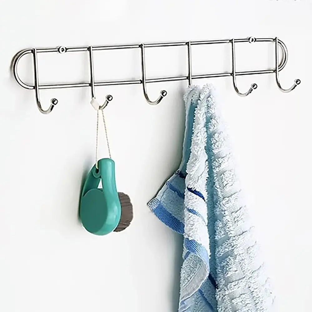 Wall Mounted Hook Rack 6/8/10 Hooks – Kitchen & Towel Hanger