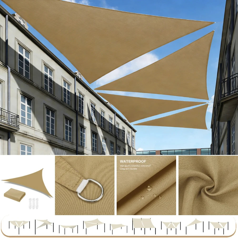 Triangle Sun Shade Sail – Waterproof 95% UV Block Canopy
