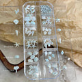 12-Grid Ocean 3D Nail Charms – Shells, Starfish & Mermaid