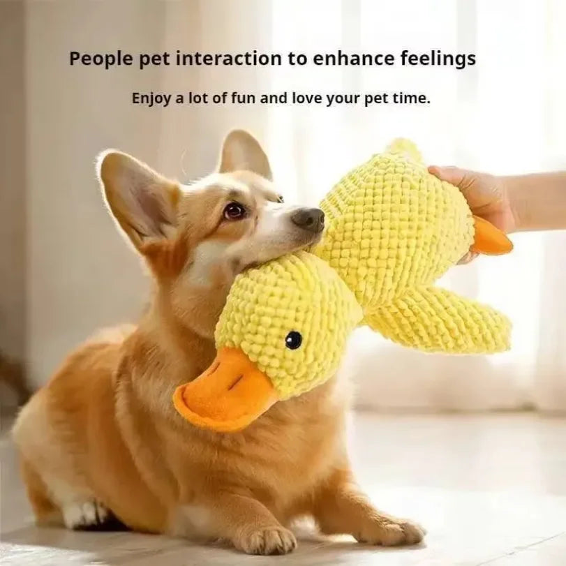 Squeaky Plush Goose Chew Toy for Dogs & Cats – Durable Fleece