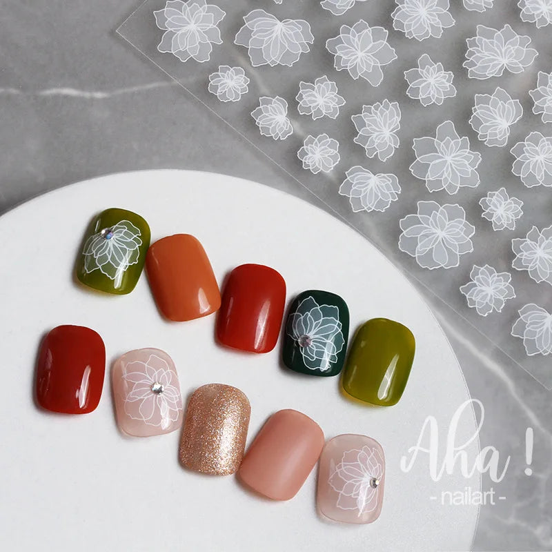 Smoky Black Celestial Nail Stickers – Moon Star Cloud Decals