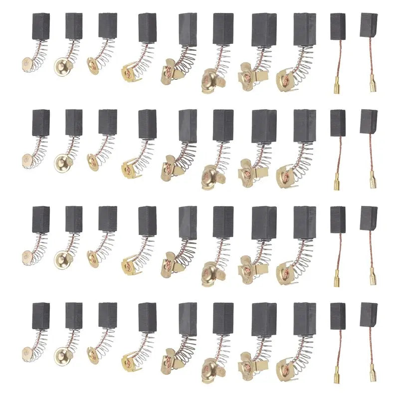 40-Pack Electric Motor Carbon Brushes Set – 10 Sizes