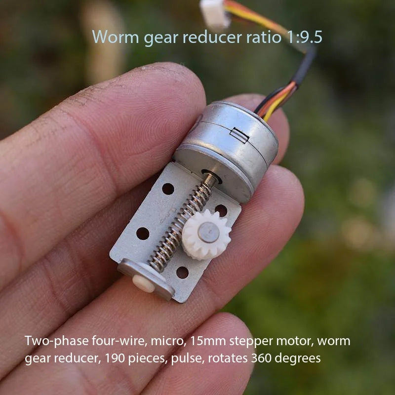 15BY Mini 15mm 2-Phase Stepper Motor Linear Screw Shaft & Gear DIY