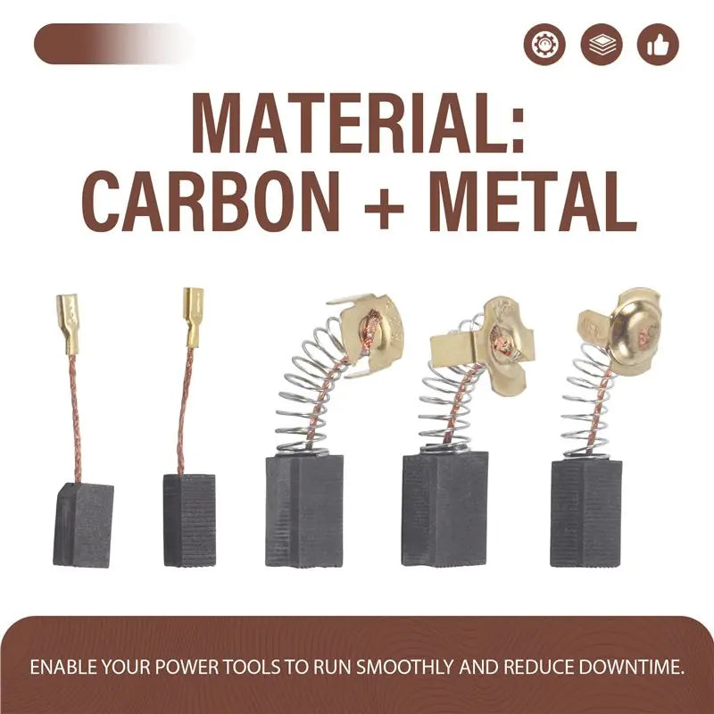 40-Pack Electric Motor Carbon Brushes Set – 10 Sizes