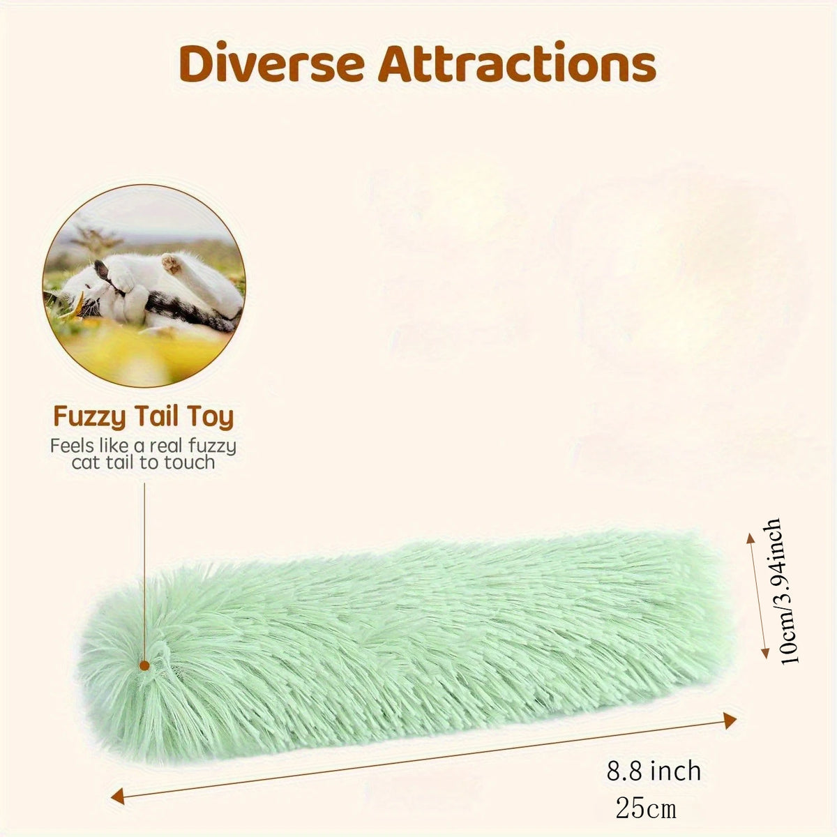 VIBE Plush Cat Kick Toys – Interactive Striped Grass Design