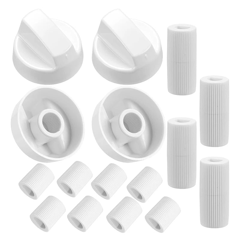 4-Pack Universal Gas Stove Replacement Knobs + 12 Adapters