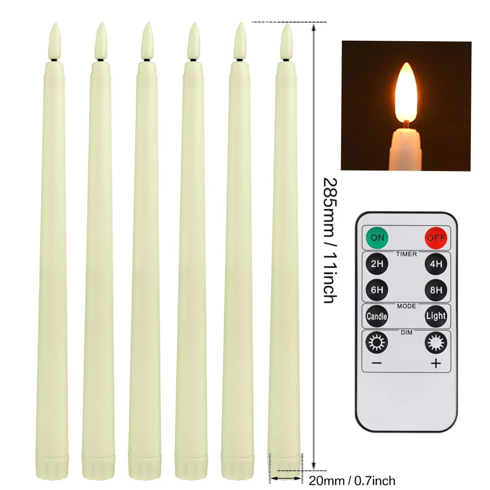 Flameless LED Taper Candles 6/12 Pack with Remote & Timer
