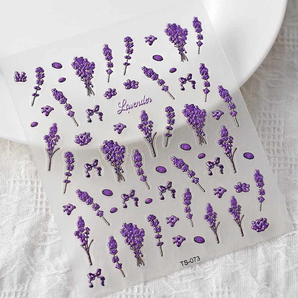 Lucky Clover Spring Flower Shining Self-Adhesive Nail Art Stickers