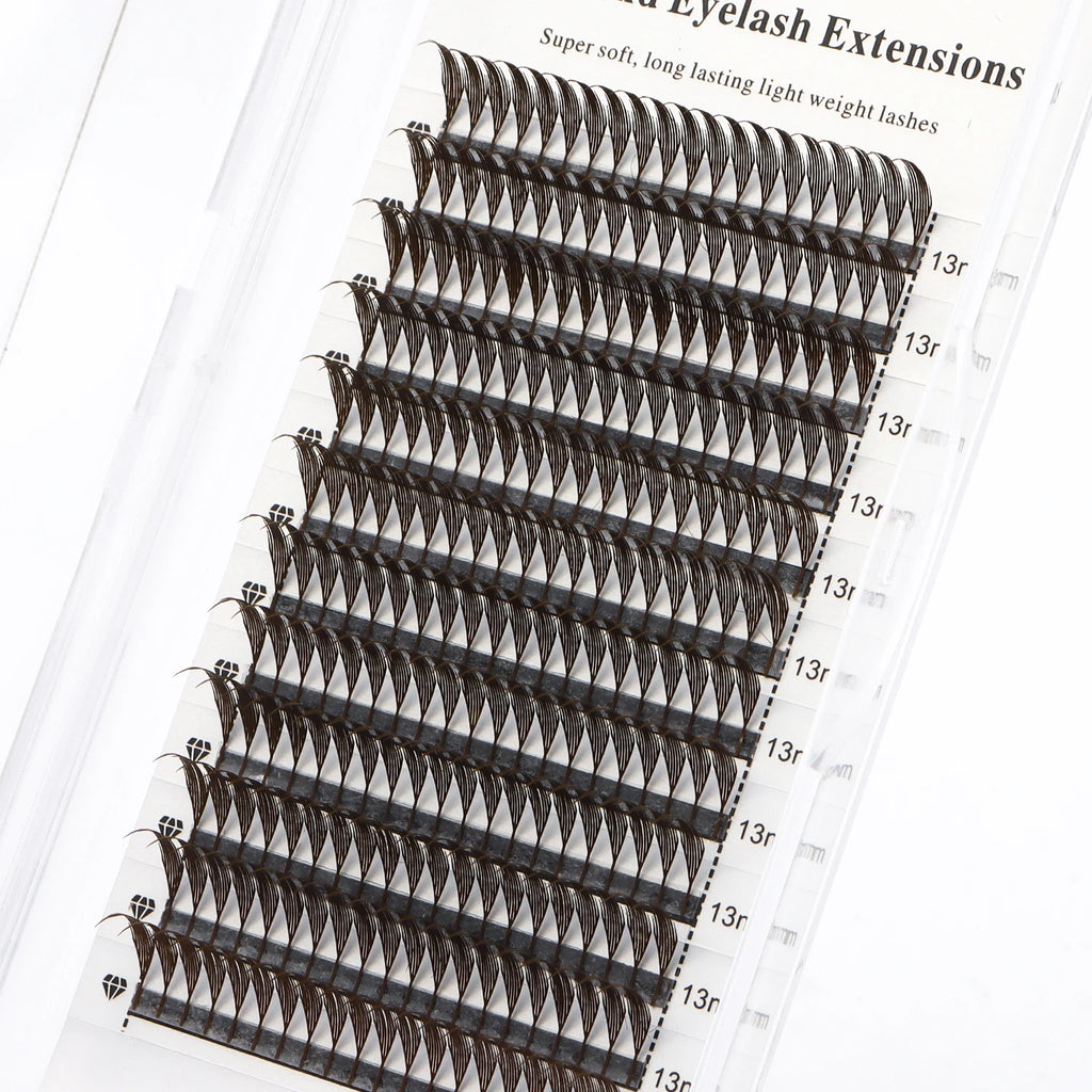 XIUSUZAKI Brown Premade Fan Volume Eyelash Extensions
