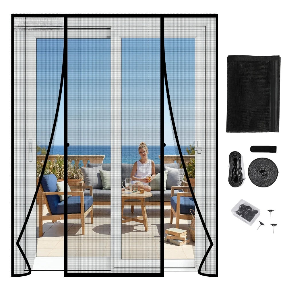 Double Door Magnetic Mesh Screen – Self-Closing Fiberglass Bug Net