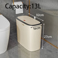 Narrow Press-Top Trash Can with Lid for Bathroom Gaps