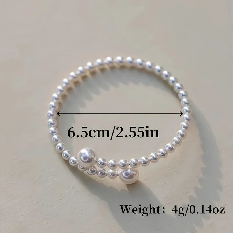 Adjustable Faux Pearl Bracelet – French Minimalist Style