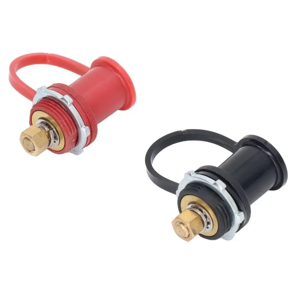 2PCS Brass Marine Battery Charger Posts 250A – Black & Red