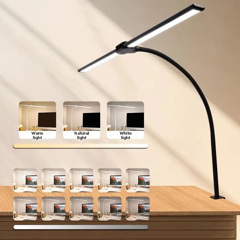 VIBE Double Head LED Clip-On Desk Lamp – Eye-Care Study Light