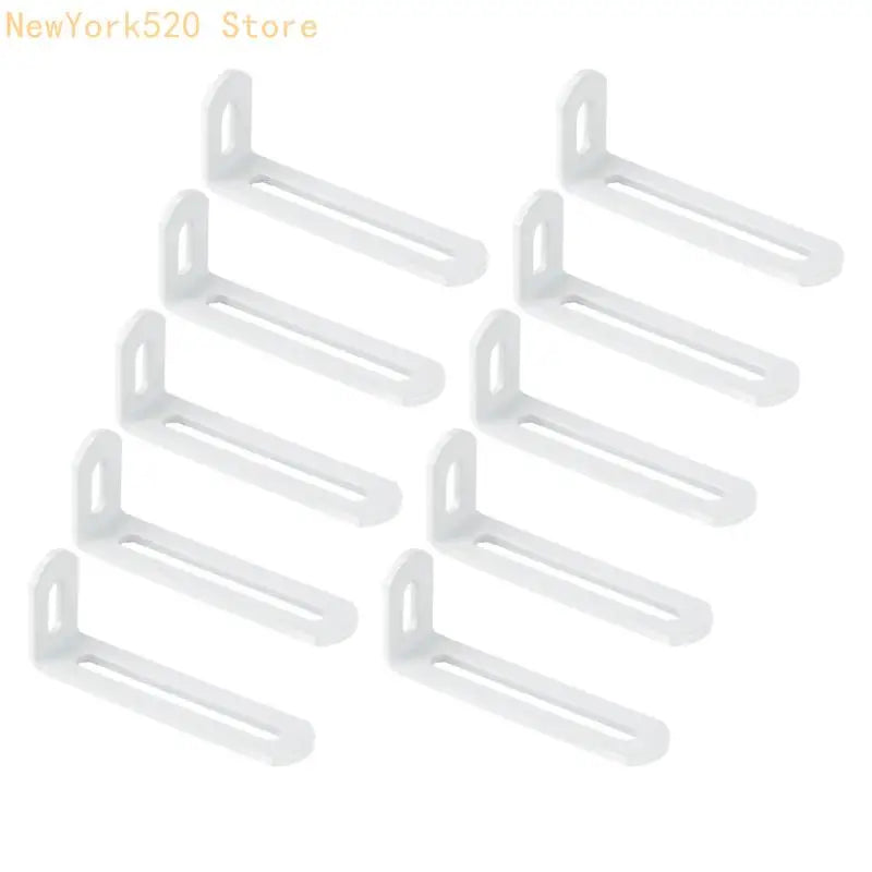 90 Degree Double Slot Metal Shelf Brackets – 10 Pack