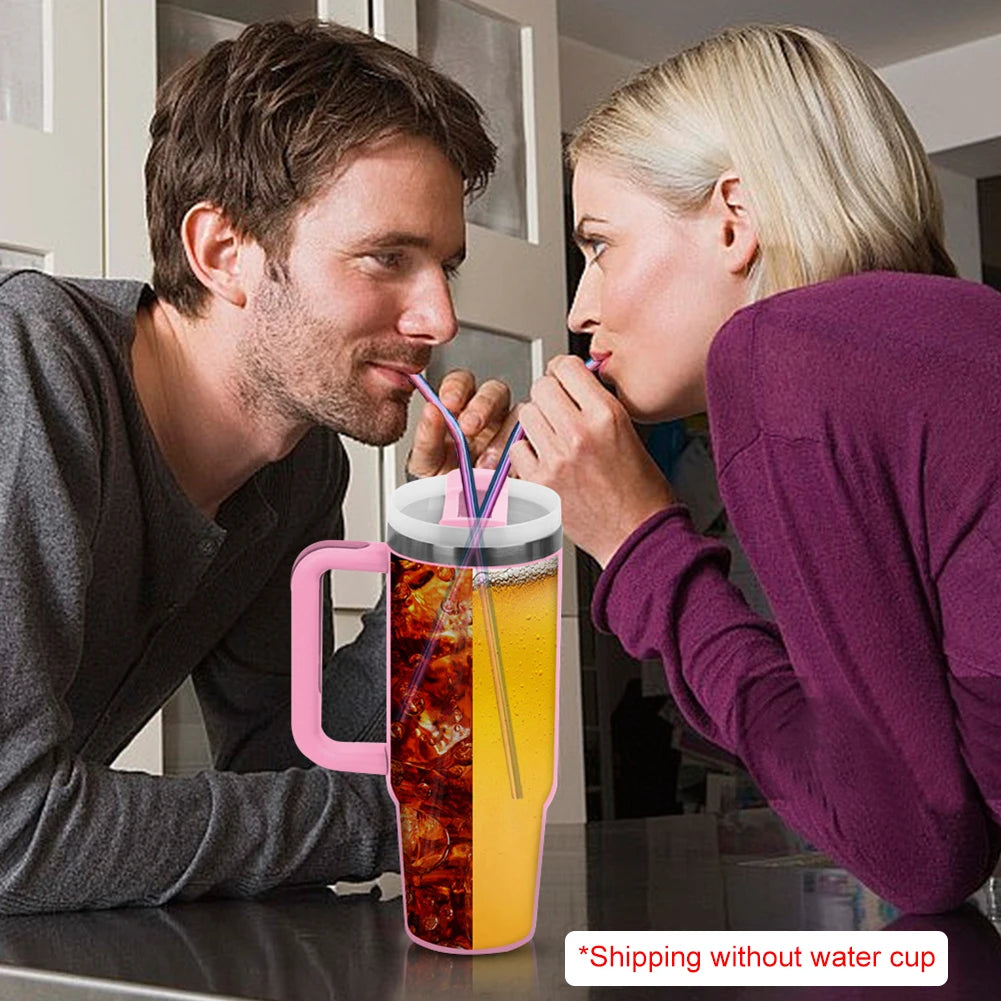 4-Pack Reusable Stainless Steel Straws for 40oz Tumblers