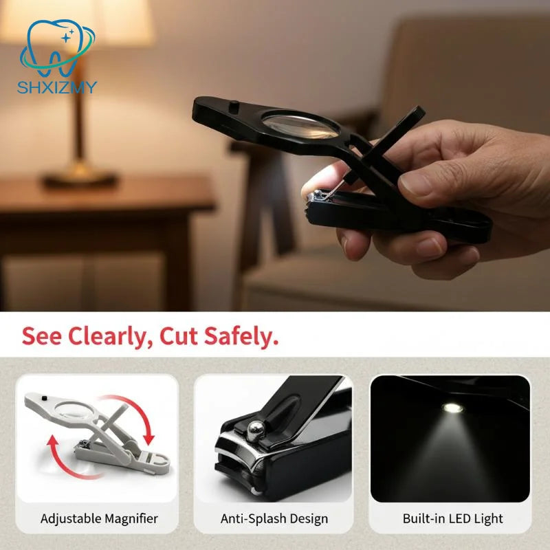 LED Magnifying Nail Clipper with Light – Precision Trimmer