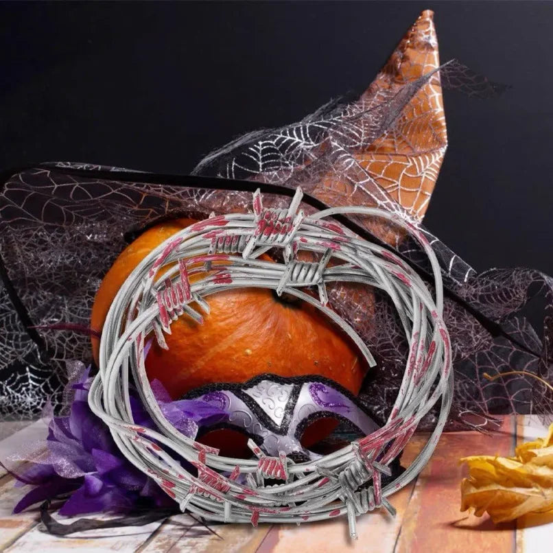 Fake Barbed Wire Halloween Prop 2.5m – Haunted House Decor