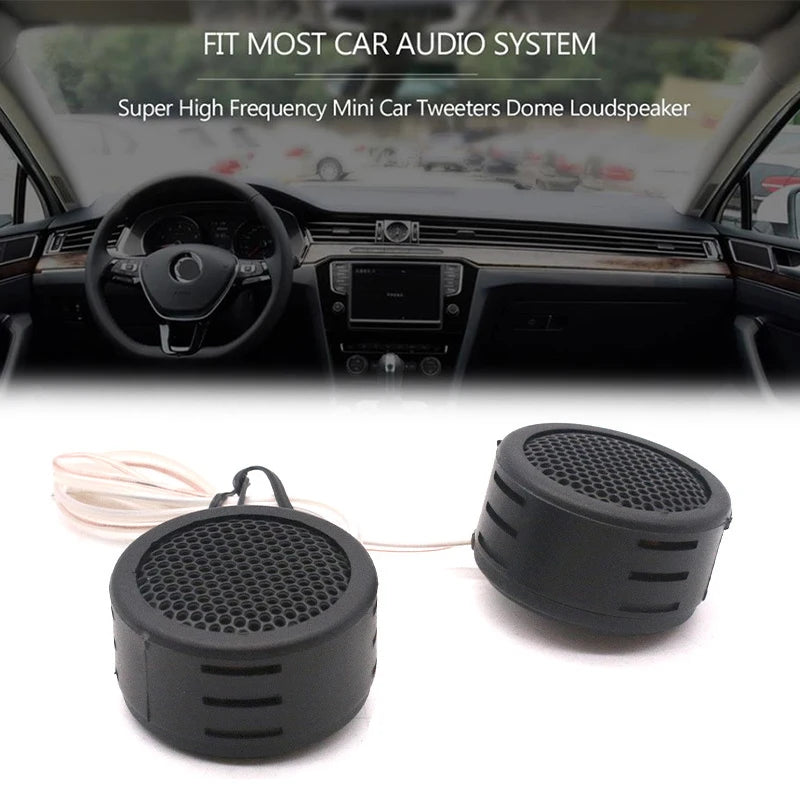 2-Pack 500W Mini Dome Car Tweeter Loudspeakers | Universal Fit