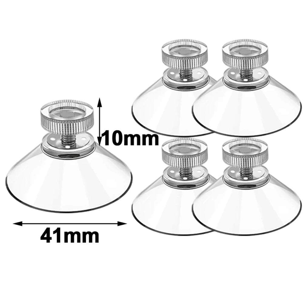41mm PVC Suction Cup Hooks with Screw Nut – Clear Glass Holder