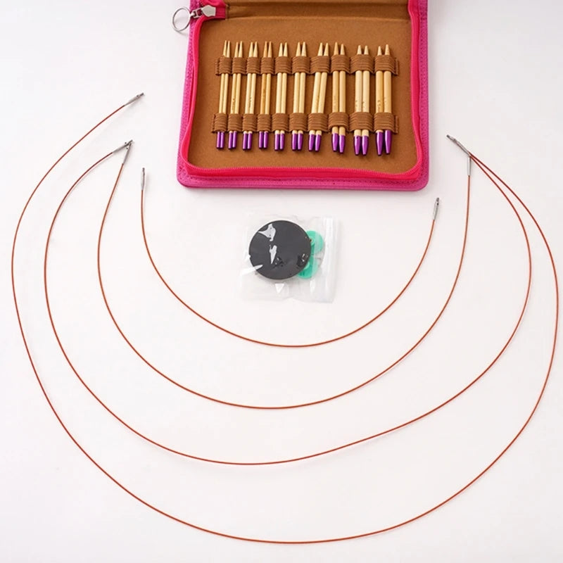 Interchangeable Circular Knitting Needle Set – Bamboo & Metal