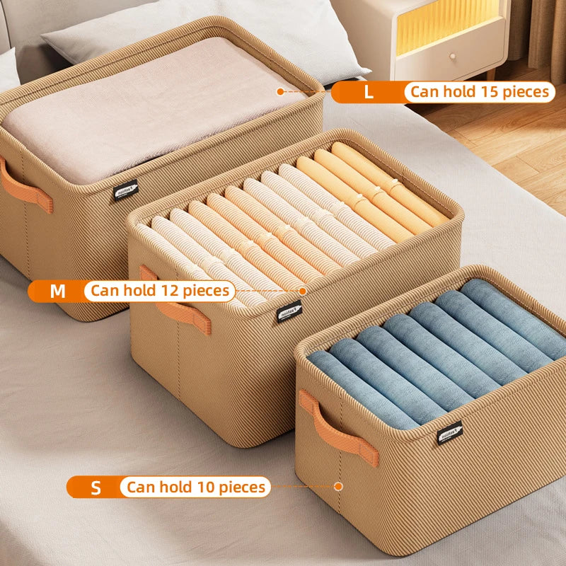 Foldable Clothes Storage Box – Stackable Wardrobe Organizer