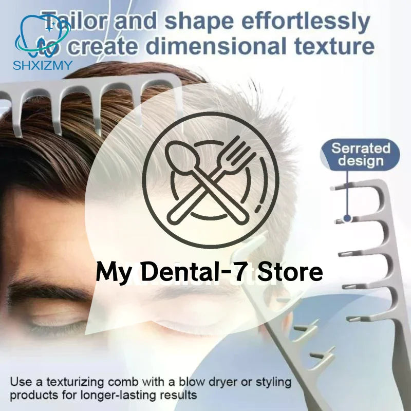 2-Pc Wide-Tooth Texture & Folding Hair Comb Set for Men