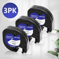 Labelwell 12mm LT Label Tape for Dymo LetraTag 91201 3PK/10PK