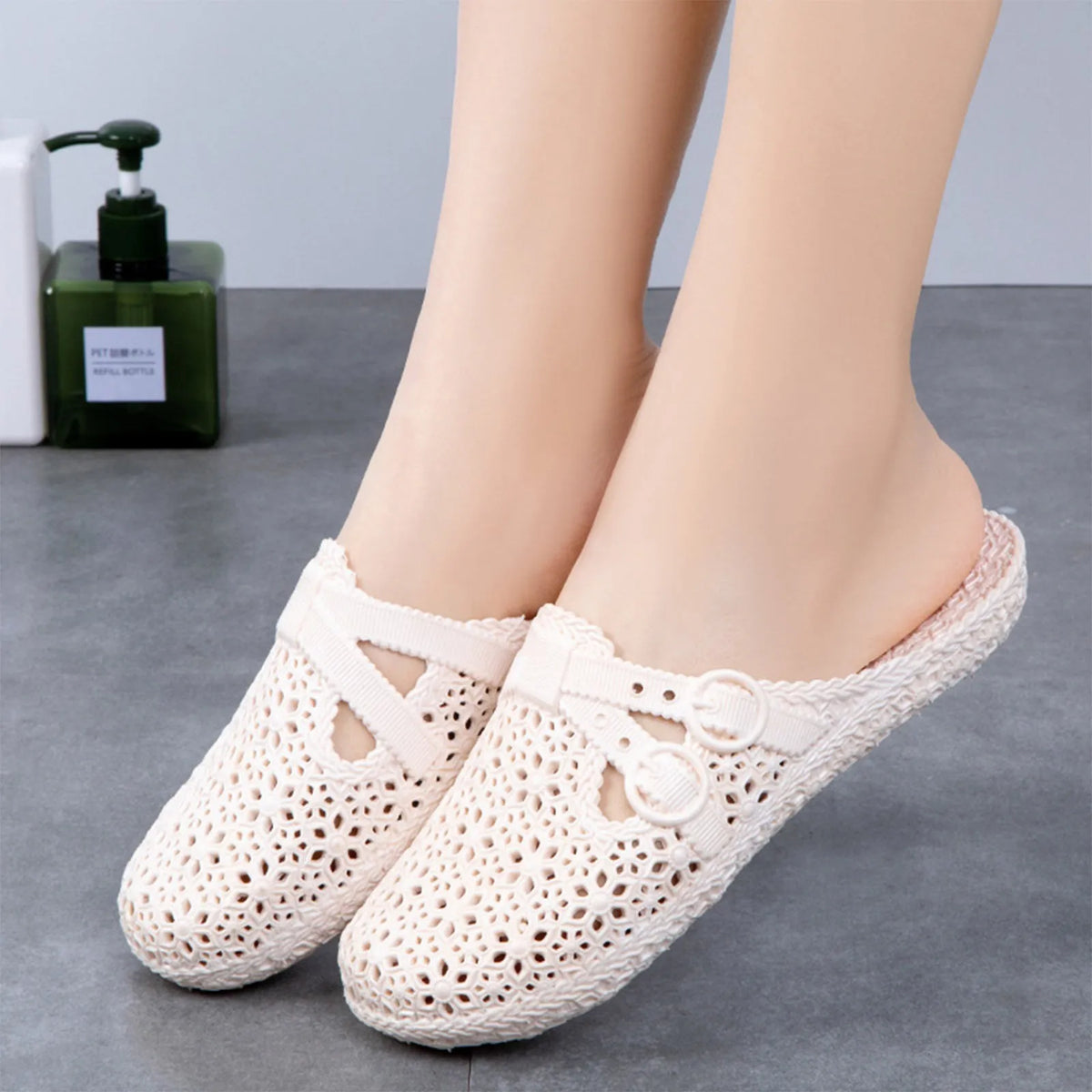 Women's Hollow Out Breathable Slip-On Slippers – Summer Style