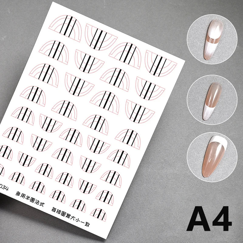 French Manicure Guide Stickers – DIY Nail Art Stencil Sheet