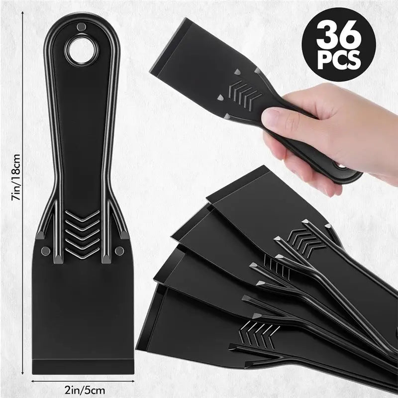 36-Pack 2-Inch Flexible Plastic Putty Knife Scraper Set