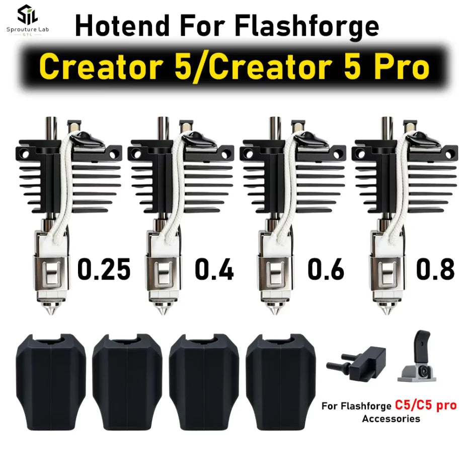 Flashforge Creator 5 / C5 Pro Quick-Swap Hotend Nozzle Assembly