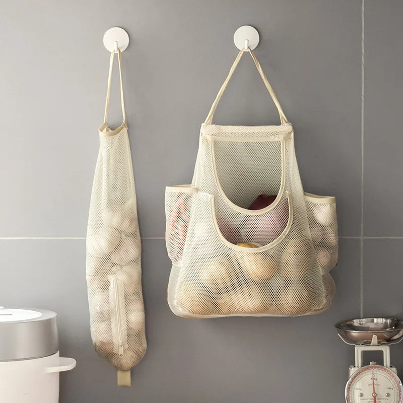 Wall Mount Kitchen Hanging Bag – Produce & Trash Bag Organizer