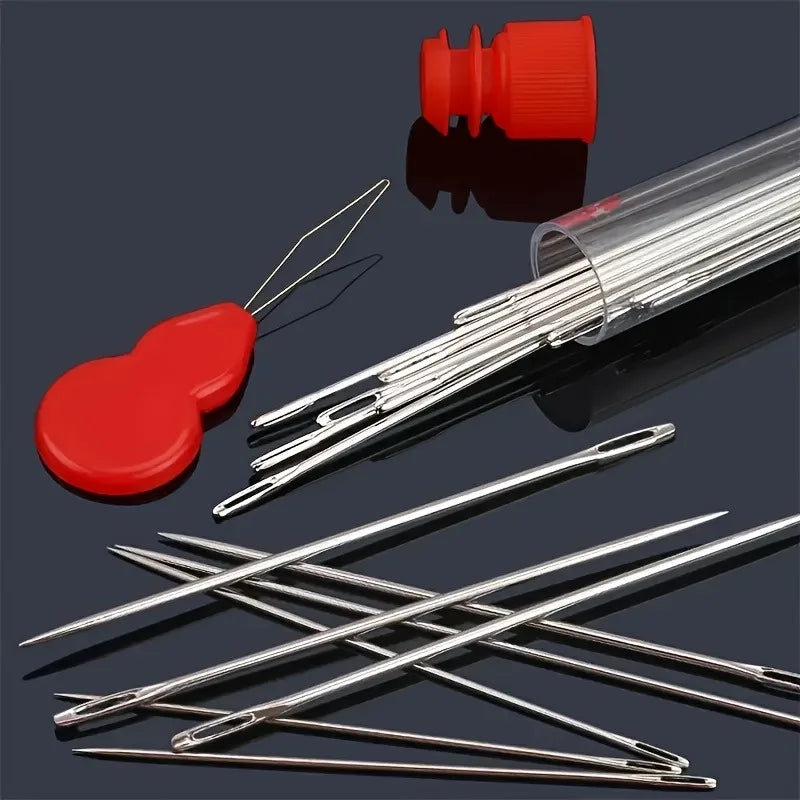 40pcs Large Eye Stainless Steel Sewing Needles – Assorted Set