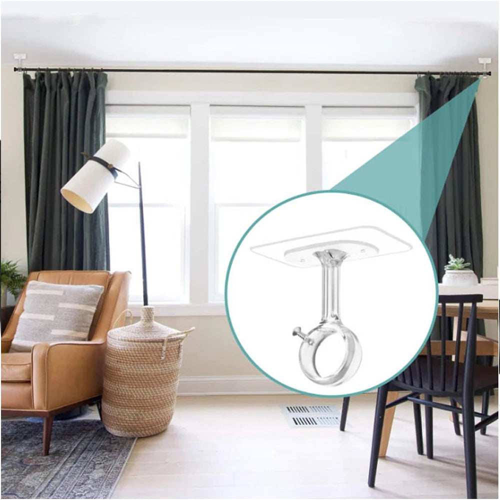 Self Adhesive Curtain Rod Brackets – No-Drill Ceiling Mount