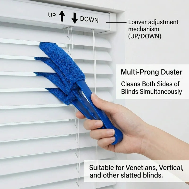 Microfiber Venetian Blind Cleaner 3-Arm Duster Brush Tool