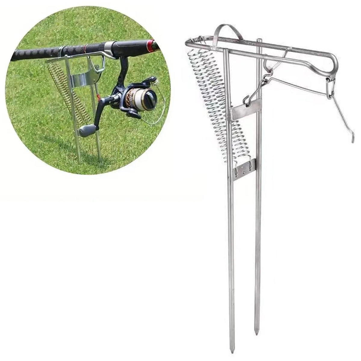 Automatic Spring Fishing Rod Holder – Stainless Steel Universal Fit