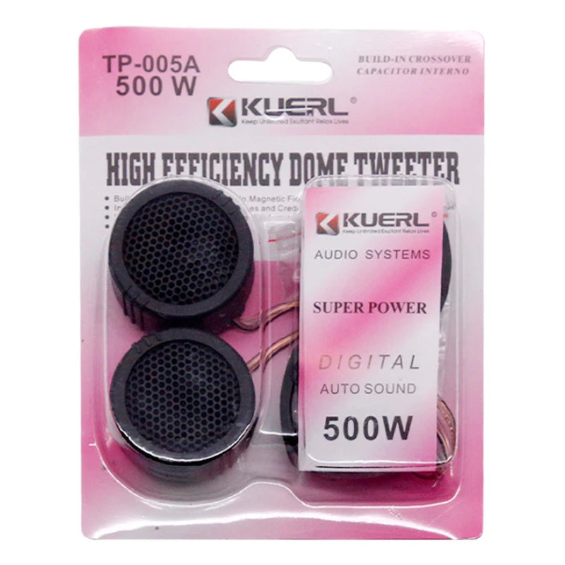 2-Pack 500W Mini Dome Car Tweeter Loudspeakers | Universal Fit