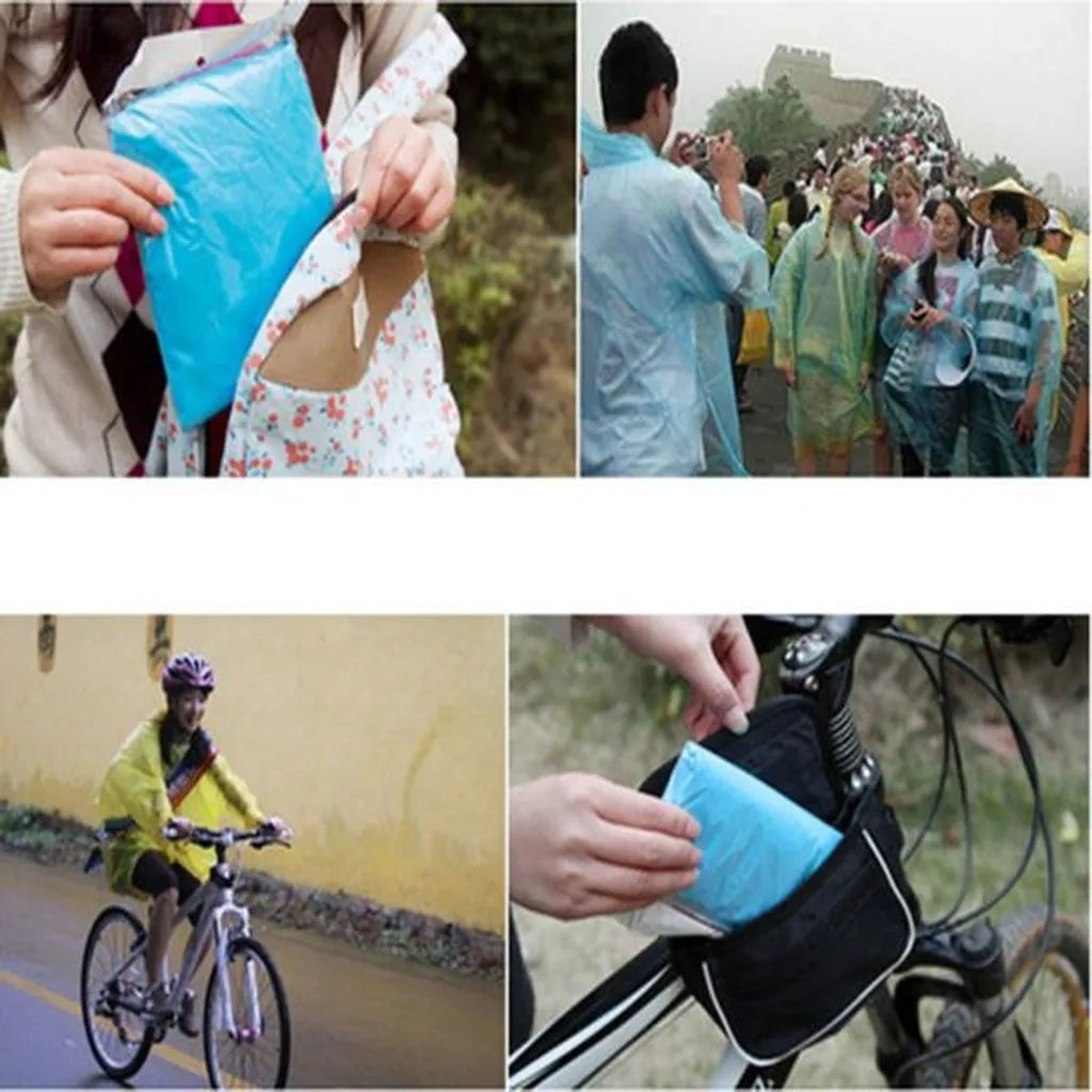 Disposable Hooded Rain Poncho – Lightweight Emergency Raincoat