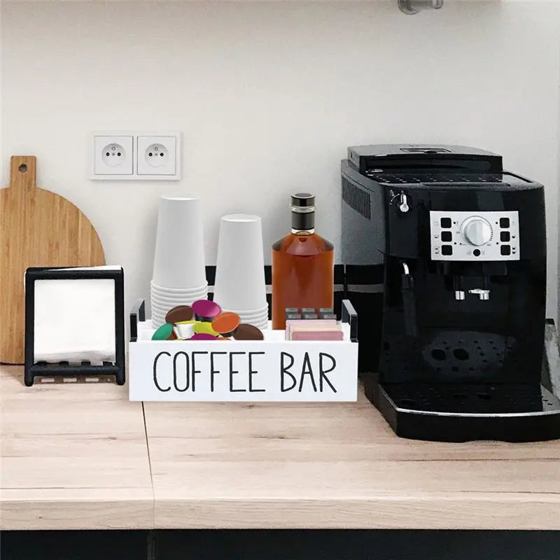 Wooden Coffee Station Organizer & Coffee Pods Holder