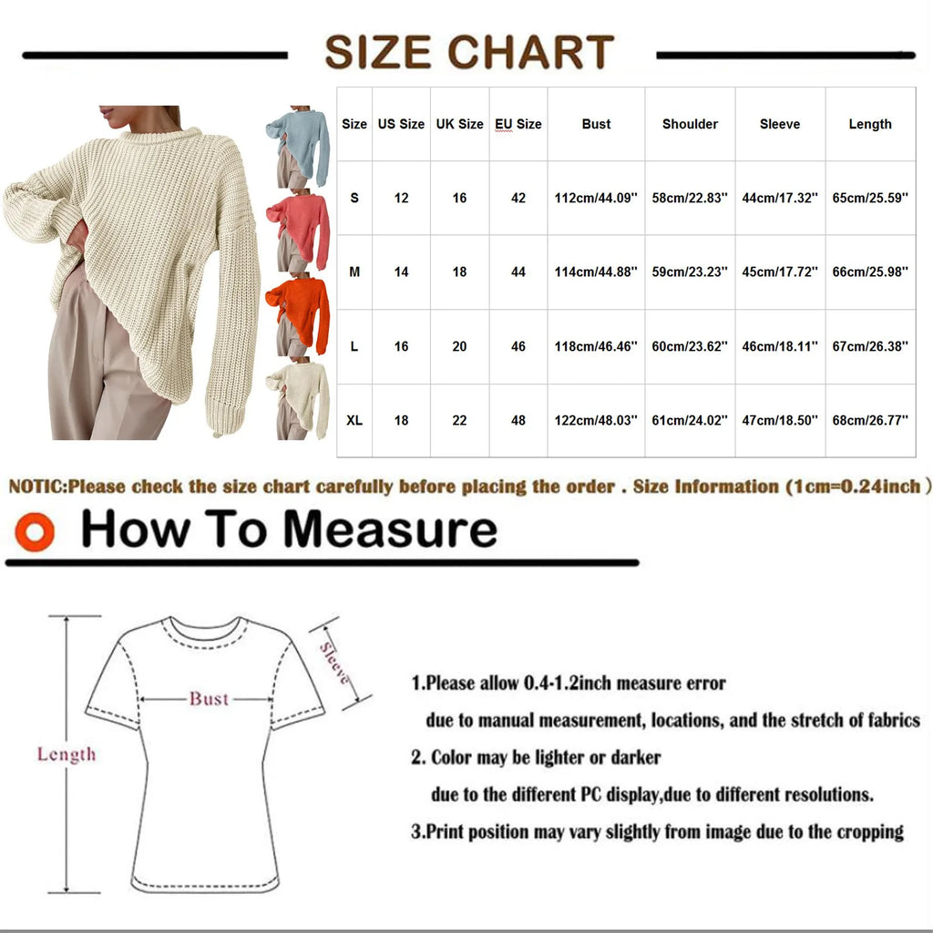 Women's Oversized Chunky Knit Crewneck Pullover Sweater
