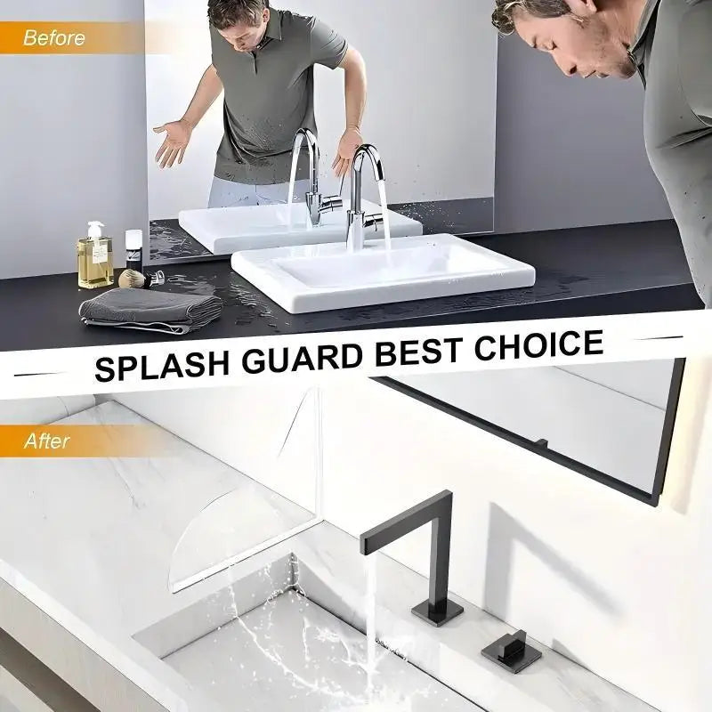 4Pcs Clear Acrylic Shower Splash Guard – Self-Adhesive Water Barrier